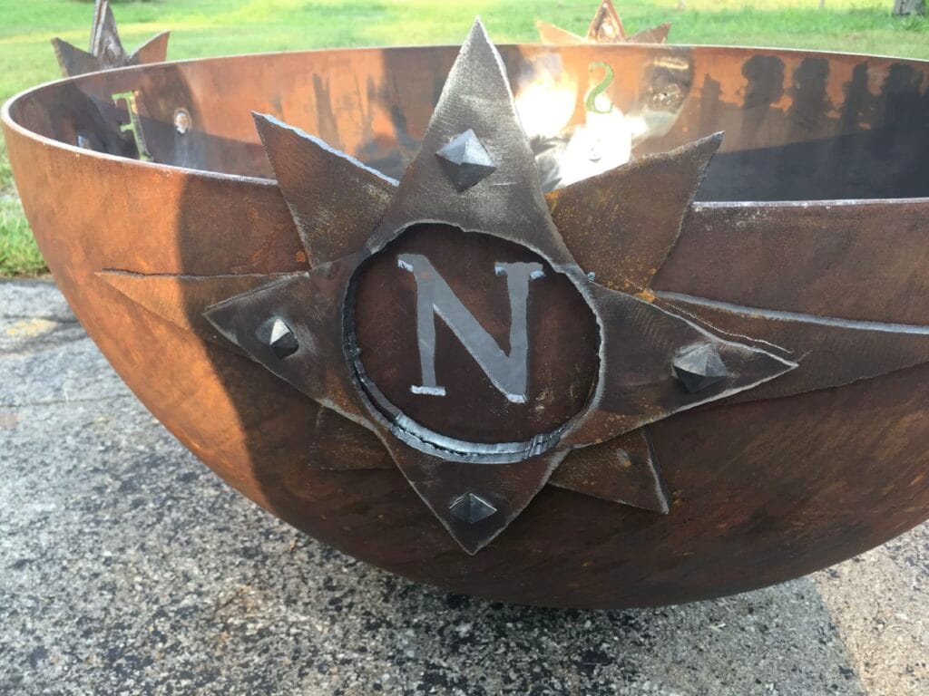 Compass Rose Sculptural Fire Pit