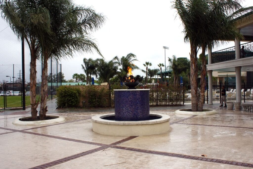 Fire Feature and Fountain at Club Westside in Houston, Texas Fire Feature and Fountain at Club Westside in Houston, Texas