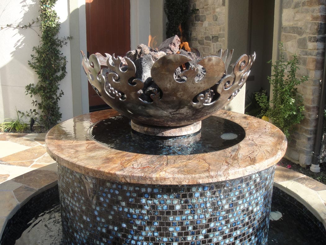 Water And Fire Feature Fire pit Fountain