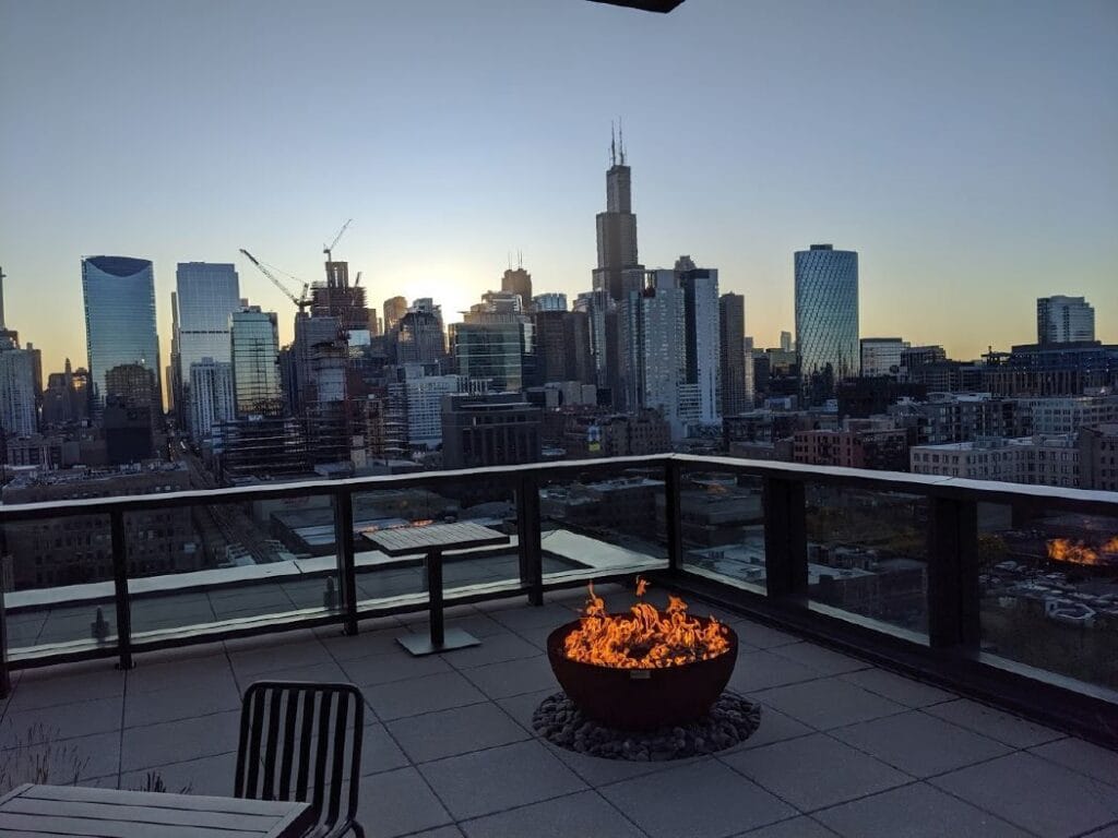 Zen Sculptural Fire Pit at Google Chicago Fulton Market
