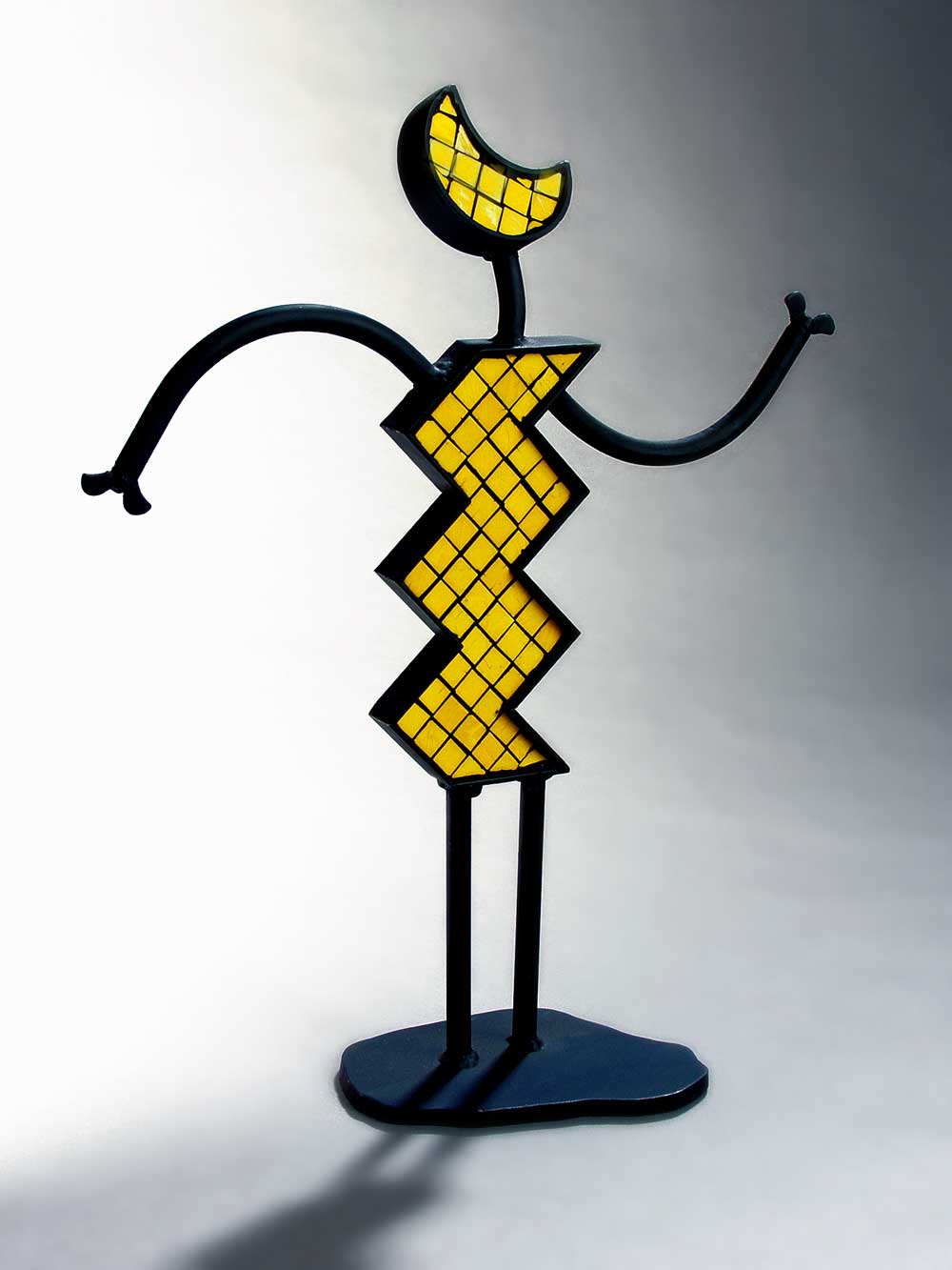 Lightning Moon Man, 2003 steel and mosaic sculpture